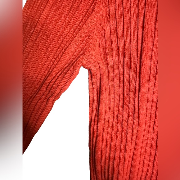 MNG Orange Ribbed High Neck Long Sleeve Sweater Size Small - Picture 4 of 7